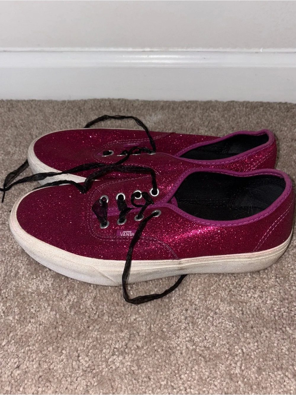 Women’s Vans Glitter Platform Sneaker - Magenta Size: 9.5
